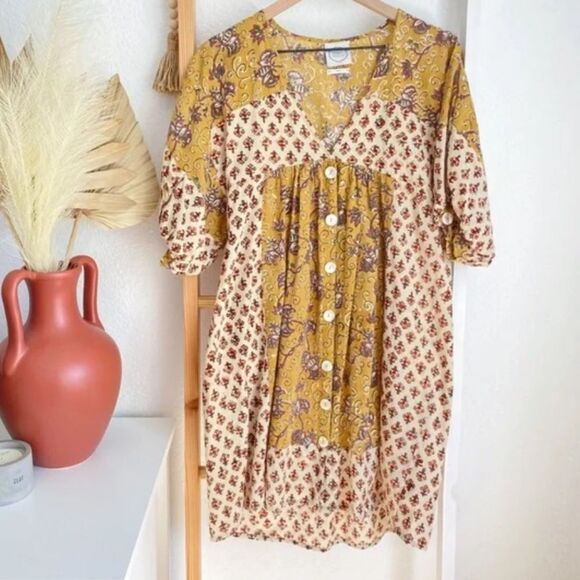 Free People Kinga Csilla Block Lollies Dress Cotton Printed Mini Boho 2 - Picture 3 of 7